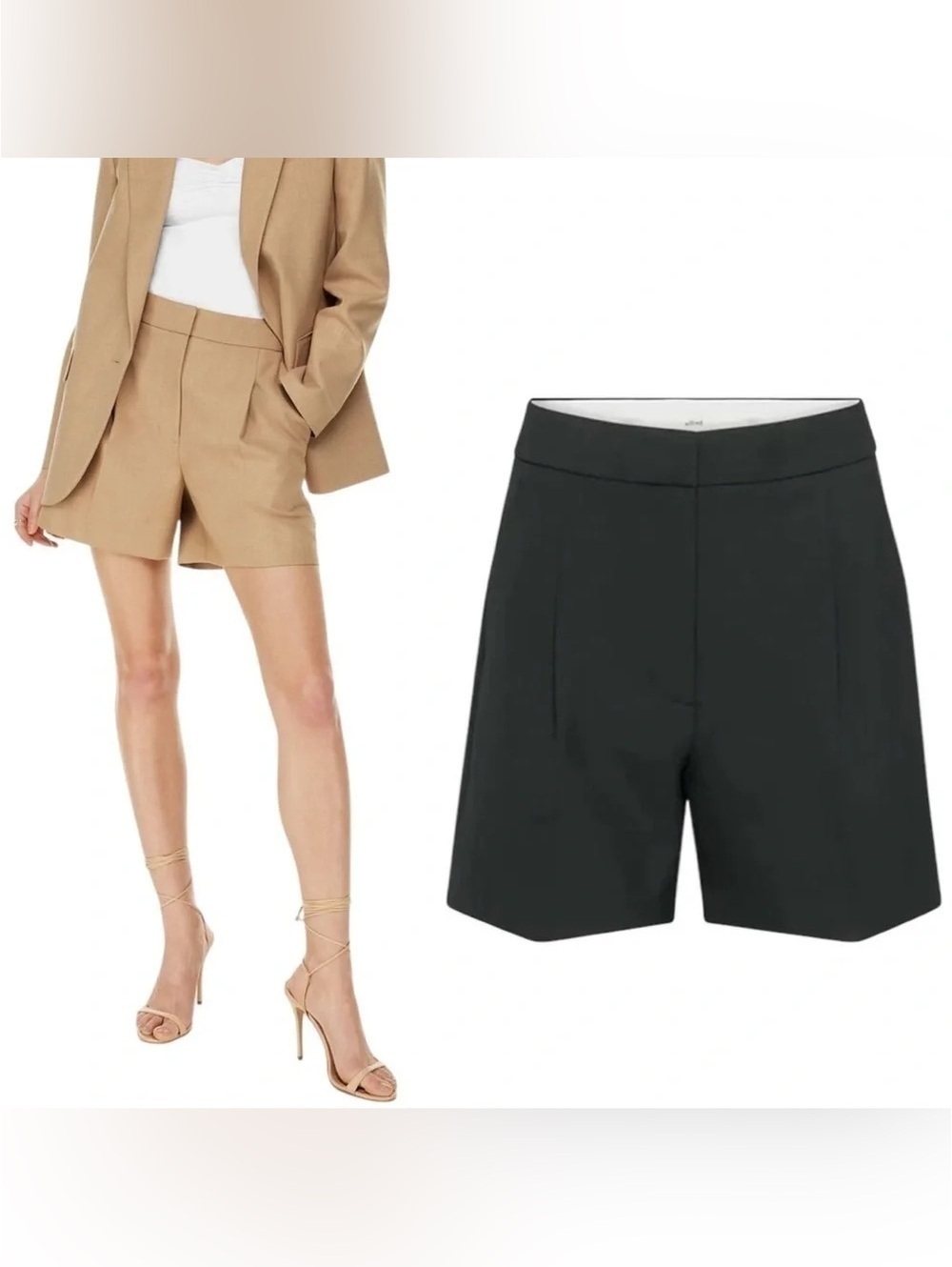 Aritzia Wilfred Ibiza High Rise Pleated Shorts - Black - 4